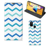 Samsung Galaxy M30s | M21 | Hoesje met Magneet | Zigzag Blauw