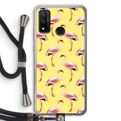 Flamingo's geel: Huawei P Smart (2020) Transparant Hoesje met koord
