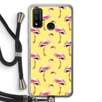 Flamingo's geel: Huawei P Smart (2020) Transparant Hoesje met koord