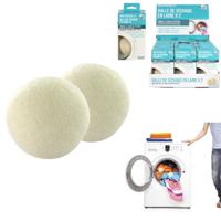 Home Deco Factory Wasbollen - 2x stuks - wol - droger - wassen