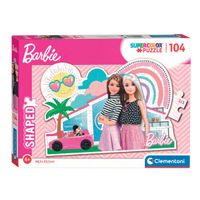 Clementoni legpuzzel super color - barbie roze auto, 104st.