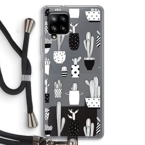 Cactusmotief: Samsung Galaxy A42 5G Transparant Hoesje met koord