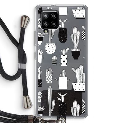 Cactusmotief: Samsung Galaxy A42 5G Transparant Hoesje met koord