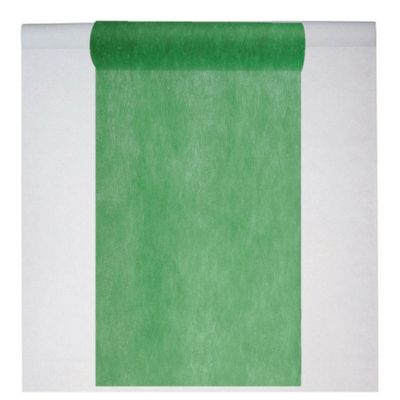 Feest tafelkleed met tafelloper - op rol - wit/groen - 10 meter