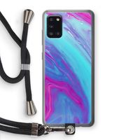 Zweverige regenboog: Samsung Galaxy A31 Transparant Hoesje met koord