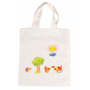 Inkleurbare kinder knutsel tasjes 38 x 42 cm   -