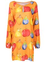 Amir Slama robe évasée à fruits imprimés - Orange