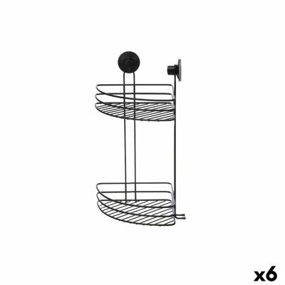Douche Steun Zwart Staal ABS 26 x 39 x 19 cm (6 Stuks)