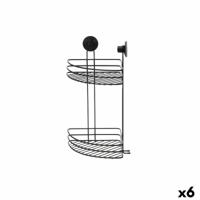 Douche Steun Zwart Staal ABS 26 x 39 x 19 cm (6 Stuks)