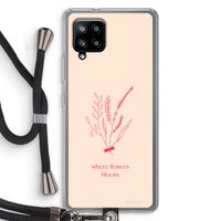 Where flowers bloom: Samsung Galaxy A42 5G Transparant Hoesje met koord