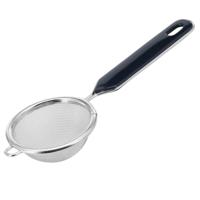 Westmark Keuken vergiet met handvat - zwart/zilver - rvs - 20 x D7 cm - theezeef