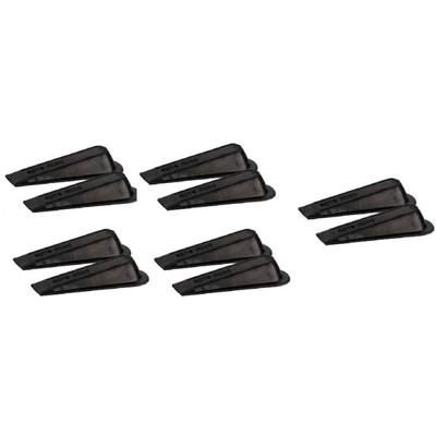 Deurstoppers - deurwiggen - 10x stuks - kunststof - zwart - max 100 kg - wig