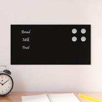 Magneetbord voor aan de wand 40x20 cm gehard glas zwart