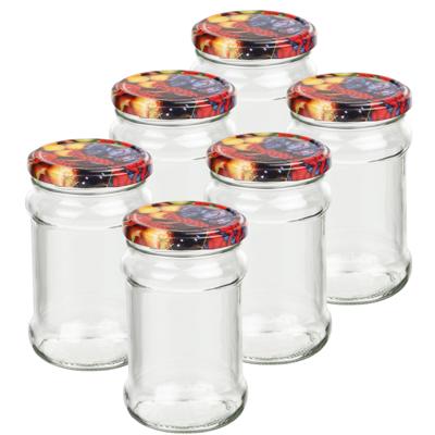 HI Weckpotten/inmaak potten - 6x - glas - 315 ml - metalen schroefdeksel