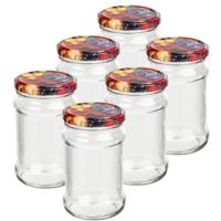 HI Weckpotten/inmaak potten - 6x - glas - 315 ml - metalen schroefdeksel