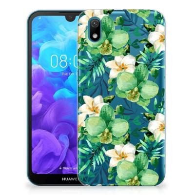 Huawei Y5 (2019) | TPU Case | Orchidee Groen Huawei Y5 (2019) | TPU Case | Orchidee Groen