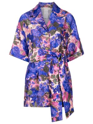 ZIMMERMANN chemise ceinturée en soie à fleurs - Multicolore ZIMMERMANN chemise ceinturée en soie à fleurs - Multicolore