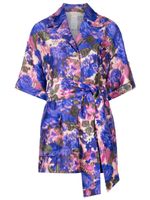 ZIMMERMANN chemise ceinturée en soie à fleurs - Multicolore