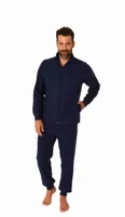 Heren huispak Fleece - Dark Blue - Warm winter pyjama pak met rits