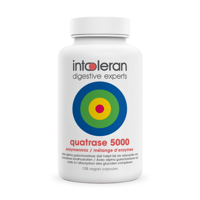 Quatrase 5000 - 108 Capsules | FODMAP Enzymenmix | Verteren van Lactose, Fructose, Fructanen & Galactanen en Sucrose | Intoleran