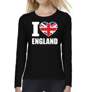 I love England long sleeve t-shirt zwart voor dames