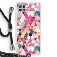 Gekleurde driehoekjes: Samsung Galaxy A22 4G Transparant Hoesje met koord