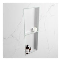 Wandnis Solid Surface Easy | In- en opbouw | 30x150x8 cm | 2 vakken | Greey/Talc