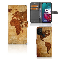 Motorola Moto G10 | G20 | G30 Flip Cover Wereldkaart - thumbnail