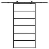 Schuifdeur met beslagset 102x205 cm aluminium en ESG-glas