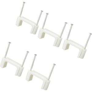 TRU COMPONENTS TC-DNF24203 Spijkerclip 1593095 Bundel-Ø (bereik) 24 mm (max) Tweegats Wit 100 stuk(s)