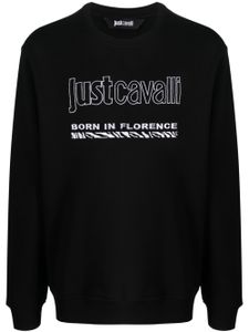 Just Cavalli sweat en coton à logo brodé - Noir