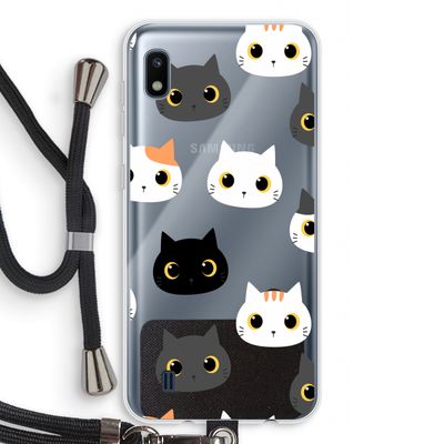 Katten: Samsung Galaxy A10 Transparant Hoesje met koord