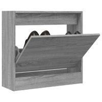 Schoenenkast 60x21x57 cm bewerkt hout grijs sonoma eikenkleurig - thumbnail