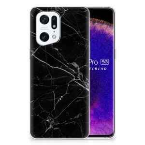 OPPO Find X5 Pro TPU Siliconen Hoesje Marmer Zwart - Origineel Cadeau Vader