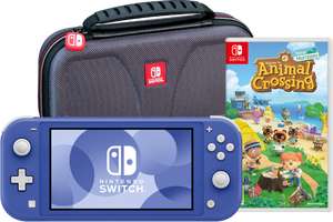 Nintendo Switch Lite Blauw + Animal Crossing New Horizons + Bigben Beschermtas