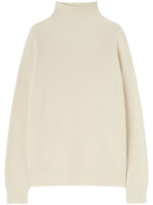 Jil Sander pull en maille nervurée à col roulé - Tons neutres