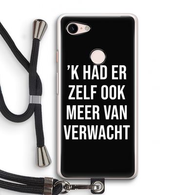 Meer verwacht - Zwart: Pixel 3 Transparant Hoesje met koord