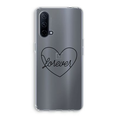 Forever heart black: OnePlus Nord CE 5G Transparant Hoesje