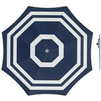 Parasol - Blauw/wit - D120 cm - incl. draagtas - parasolharing - 49 cm