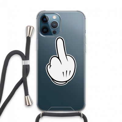 Middle finger black: iPhone 13 Pro Max Transparant Hoesje met koord