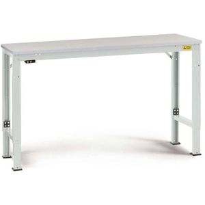 Manuflex LU7026.7035 ESD ESD-werktafel universele speciale reden tafel met kunststof plaat, bxdxh = 1250 x 600 x 728-1028 mm Grijs-wit (RAL 7035)