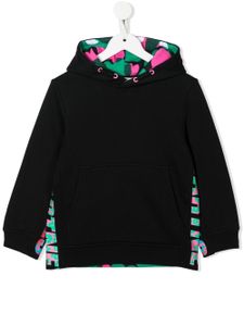 Stella McCartney Kids hoodie fleuri à logo imprimé - Noir