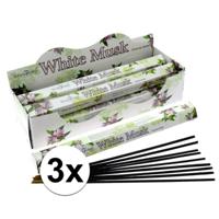 Stamford Wierook stokjes witte musk - 60x stuks - Meditatie - Bloemen huisgeuren