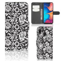 Samsung Galaxy A30 Hoesje Black Flowers