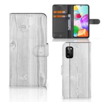 Samsung Galaxy A41 | Book Style Case | White Wood
