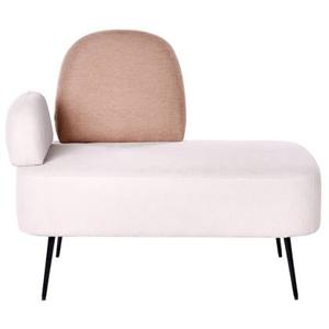 Beliani - ARCEY - Chaise longue - Beige|Bruin - Linkszijdig - Stof