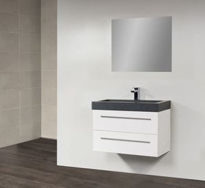 Badkamermeubel Exclusive Black Stone 80 cm Wit