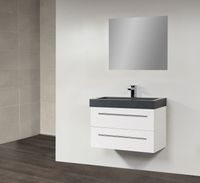 Badkamermeubel Exclusive Black Stone 80 cm Wit