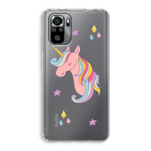 Roze eenhoorn: Xiaomi Redmi Note 10S Transparant Hoesje