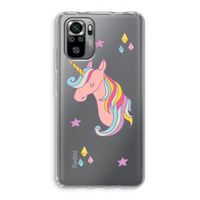 Roze eenhoorn: Xiaomi Redmi Note 10S Transparant Hoesje Roze eenhoorn: Xiaomi Redmi Note 10S Transparant Hoesje